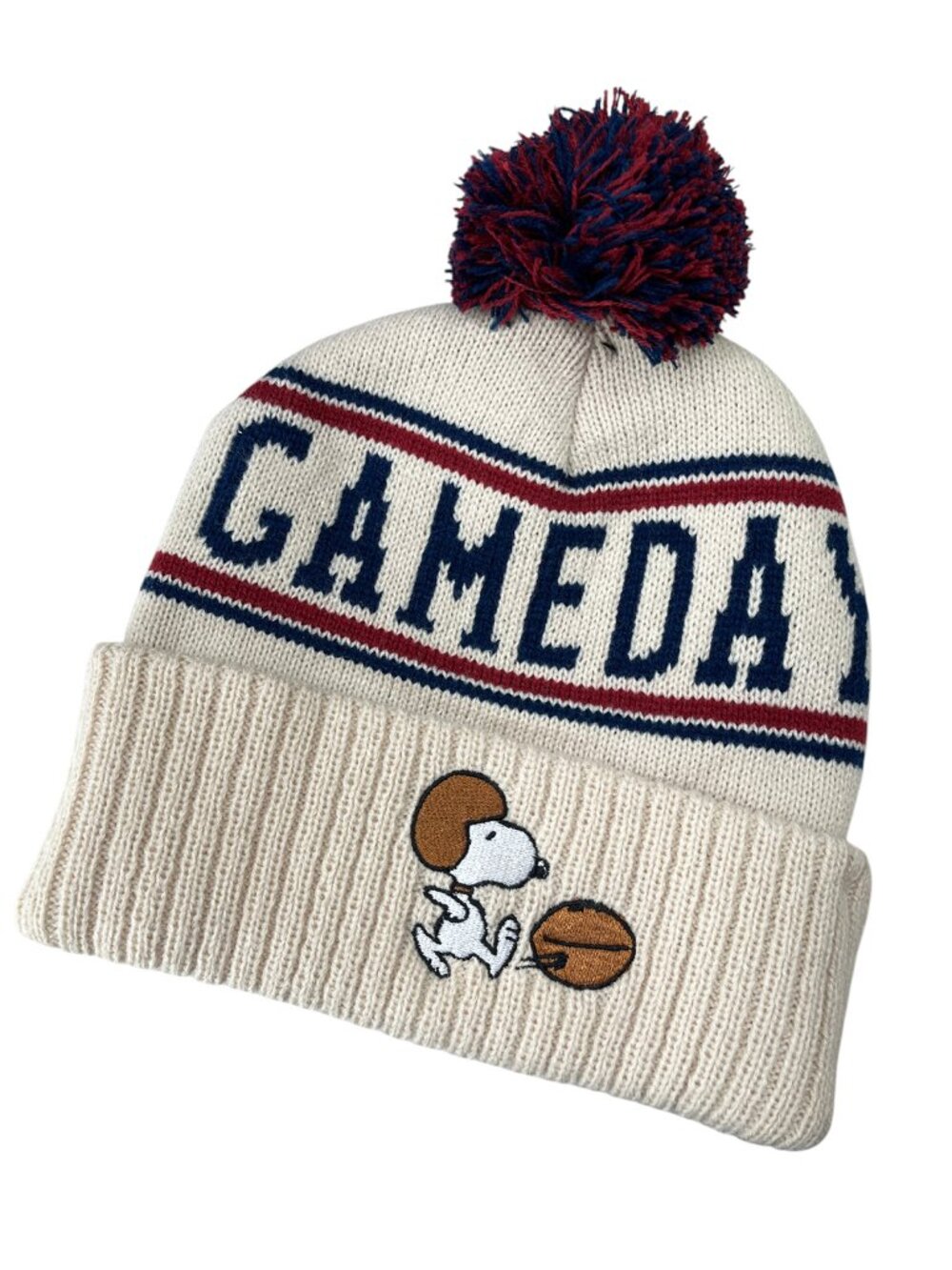 Peanuts Snoopy Football Game Day Pom Beanie
